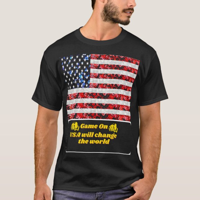 Sequin American Flag T-shirt (Front)