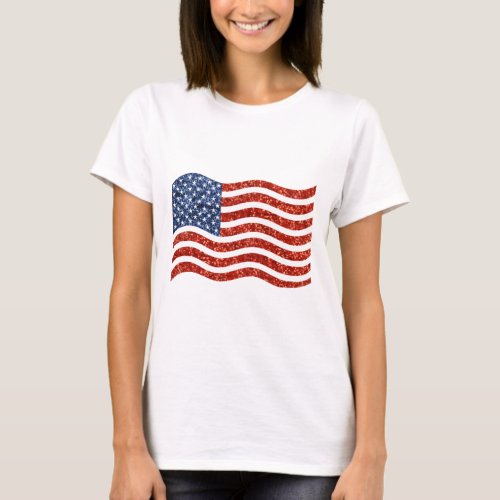 sequin american flag T_Shirt
