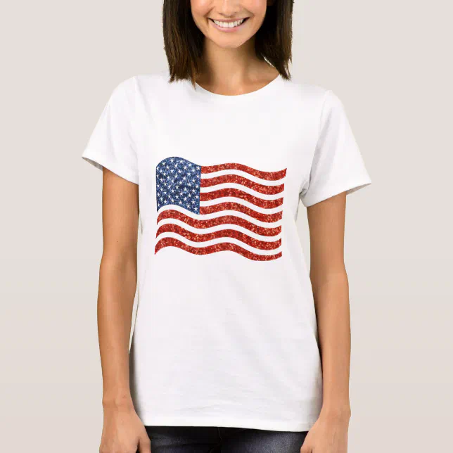 sequin american flag T-Shirt | Zazzle