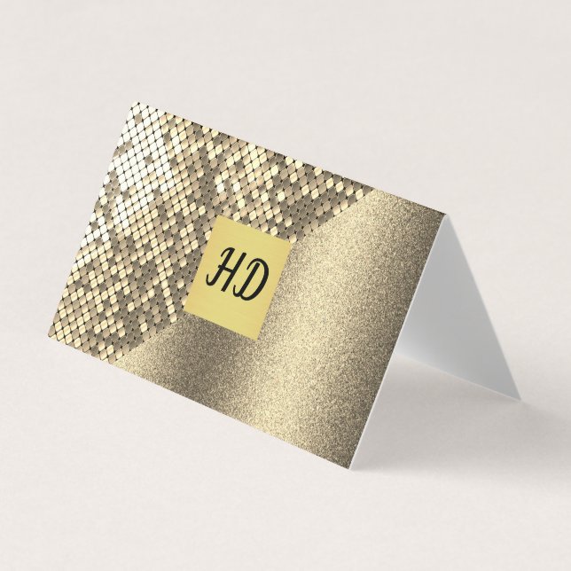 Sequin and Glitter / Gold Lux Business Card (Front)