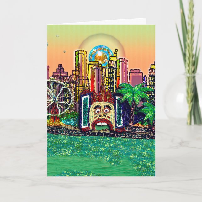 Sequin Art Birthday Card | Sequin Harbor Fun Park (Front)
