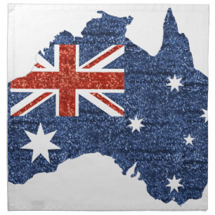 sequin australian flag cloth napkin