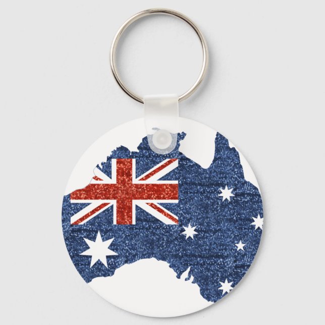 sequin australian flag keychain (Front)