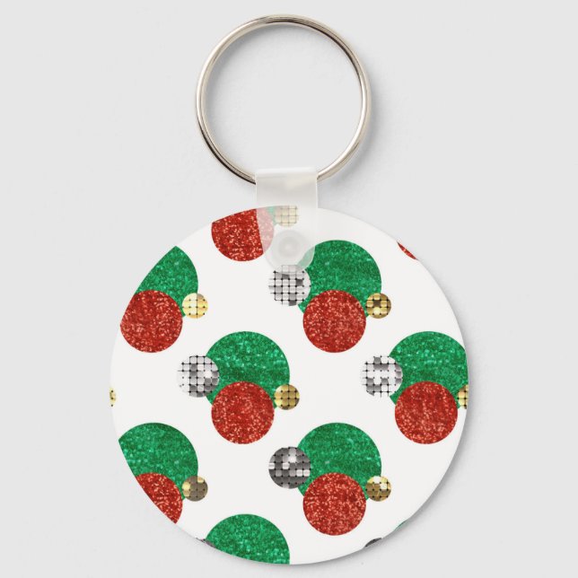 sequin christmas dots keychain (Front)