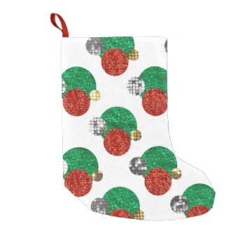 Sequin Christmas Dots Xmas Stocking by funnychristmas at Zazzle