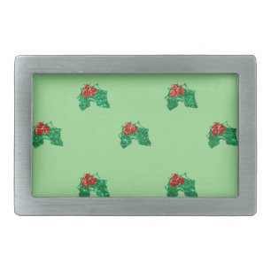 sequin christmas Holly Rectangular Belt Buckle