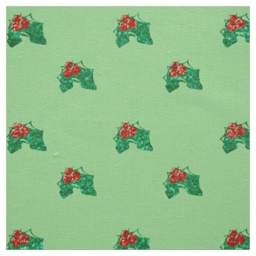 sequin christmas Holly xmas fabric