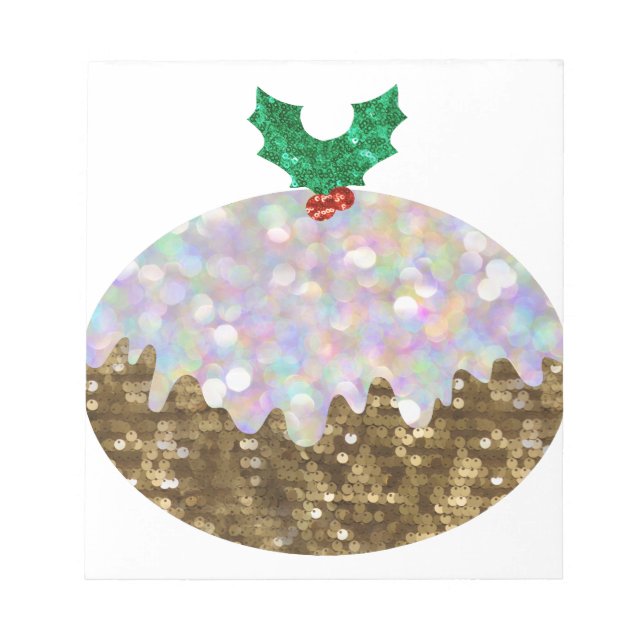 sequin christmas puddings notepad (Front)