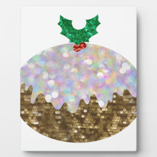 sequin christmas puddings plaque