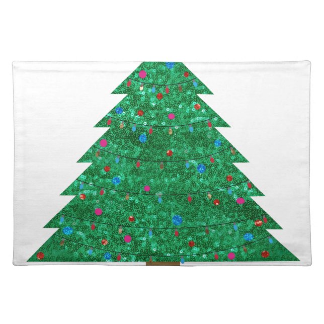 sequin christmas tree placemat (Front)
