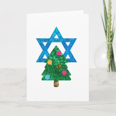 Sequin Christmukkah Hanukkah Holiday Card