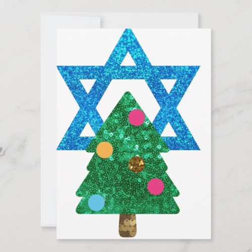sequin christmukkah hanukkah holiday card