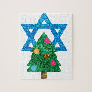 sequin christmukkah hanukkah jigsaw puzzle