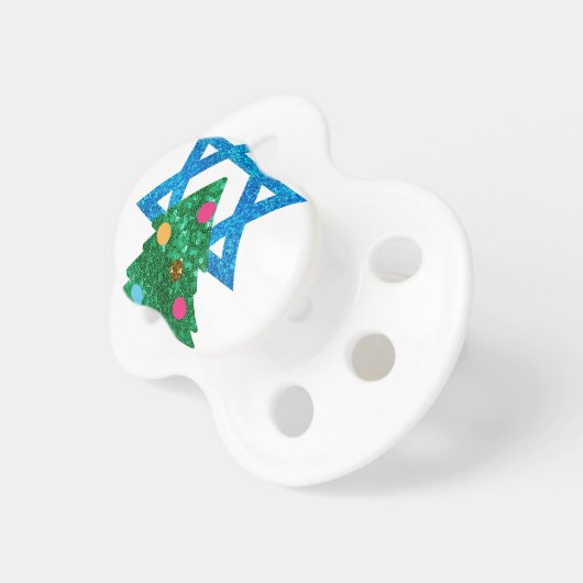 sequin christmukkah hanukkah pacifier (Front Right)