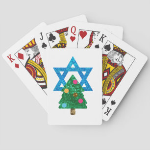 sequin christmukkah hanukkah poker cards