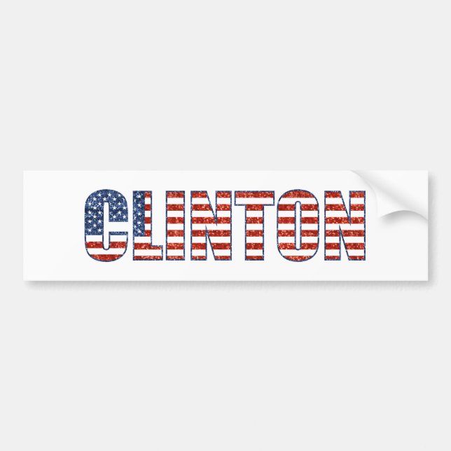 sequin Clinton Bumper Sticker (Front)