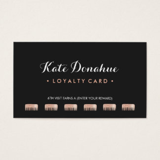 Sequin Comb Hair Stylist 6 Punch Customer Loyalty Business Card
