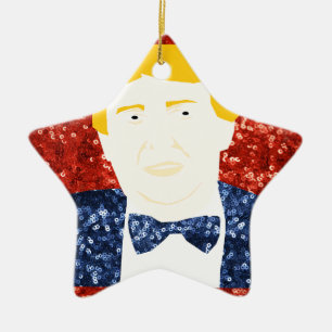 sequin donald trump ceramic ornament