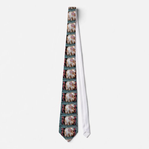 sequin elephant mens neck tie