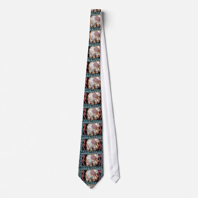 sequin elephant mens neck tie (Front)