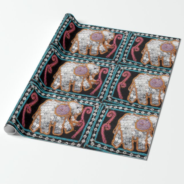 sequin elephant wrapping paper (Unrolled)