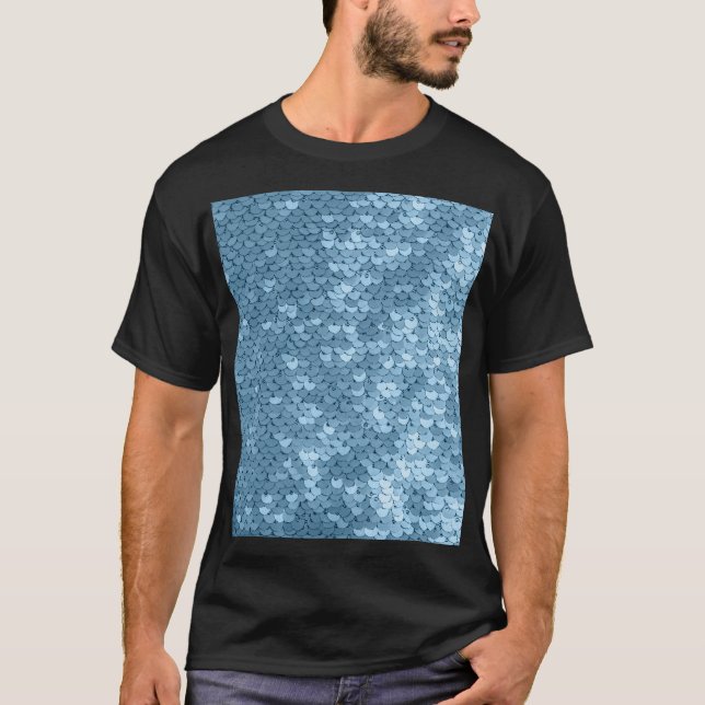 Sequin Fabric: Sky Blue Shimmer. T-Shirt (Front)