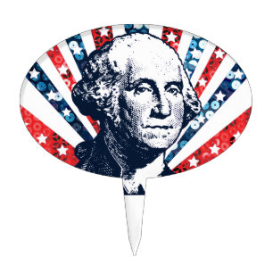 sequin george washington cake topper