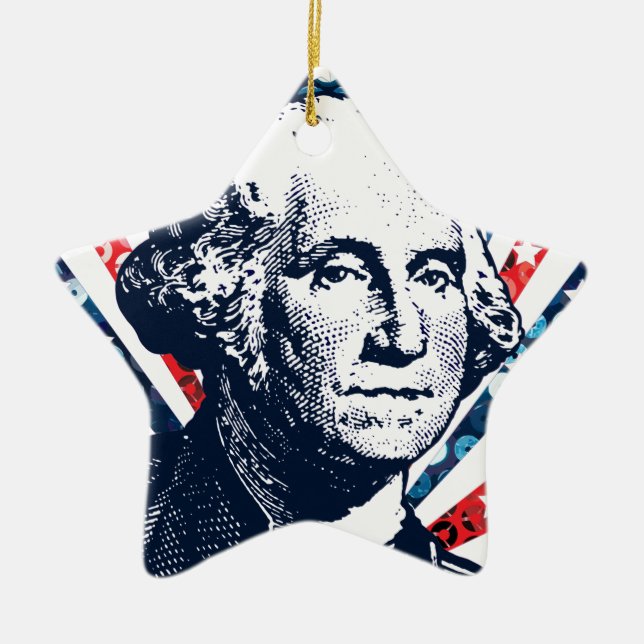sequin george washington ceramic ornament (Front)