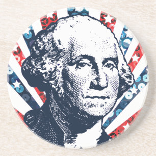 sequin george washington drink coaster