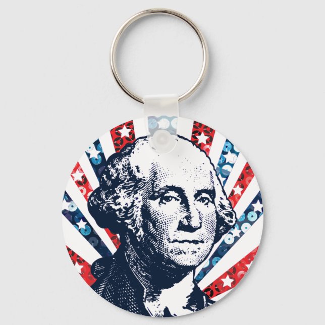sequin george washington keychain (Front)