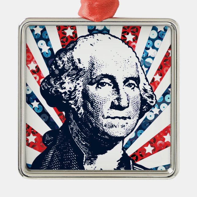 sequin george washington metal ornament (Front)