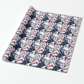 sequin george washington wrapping paper