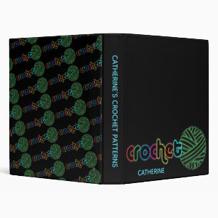 Sequin Glow Crochet 3 Ring Binder