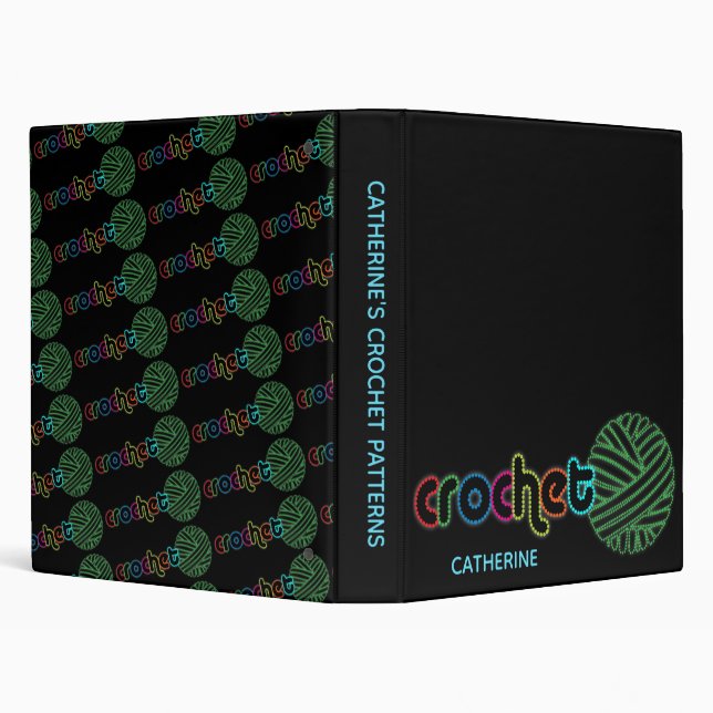 Sequin Glow Crochet 3 Ring Binder (Background)