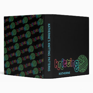 Sequin Glow Knitting 3 Ring Binder