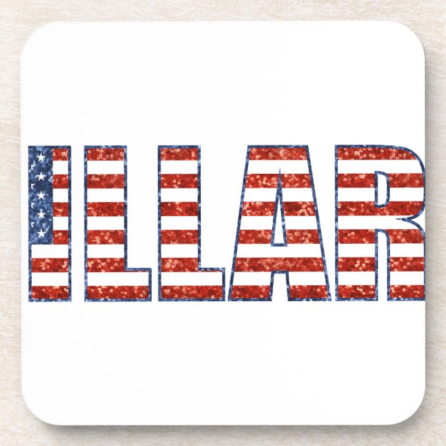 sequin hillary beverage coaster (Front)