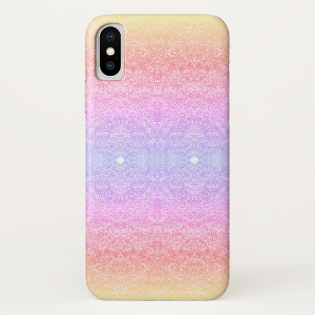 Sequin lace pattern gradient pink gold purple Case-Mate iPhone case (Back)