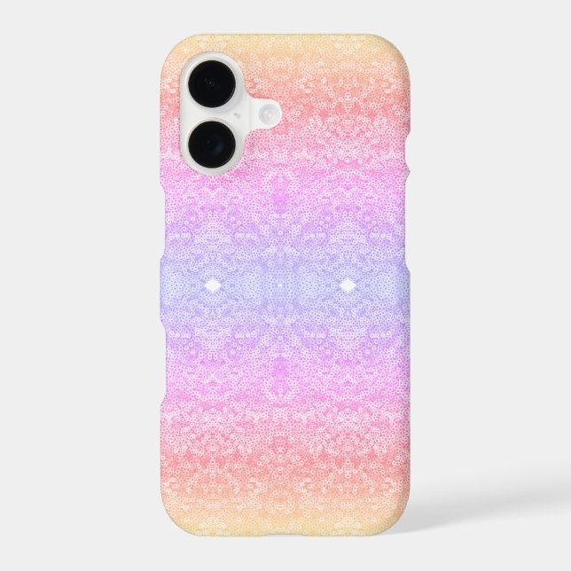 Sequin lace pattern gradient pink gold purple iphone case (Back)