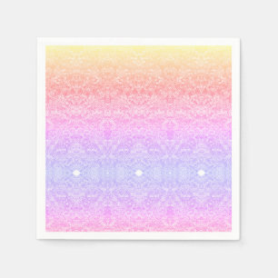 Sequin lace pattern gradient pink gold purple napkins