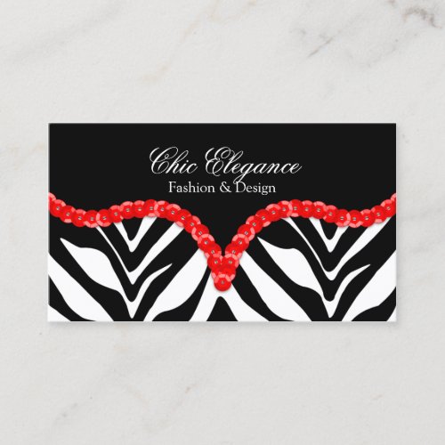 Sequin Look Zebra Leopard Print Business Cards