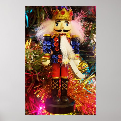 Sequin Nutcracker soldier christmas ornament Poster