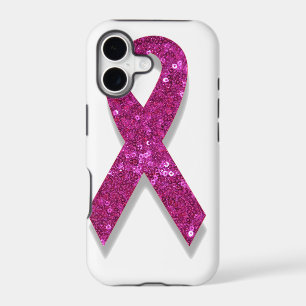 sequin pink breast cancer awareness iPhone 17 case