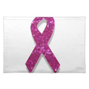 sequin pink breast cancer awareness placemat