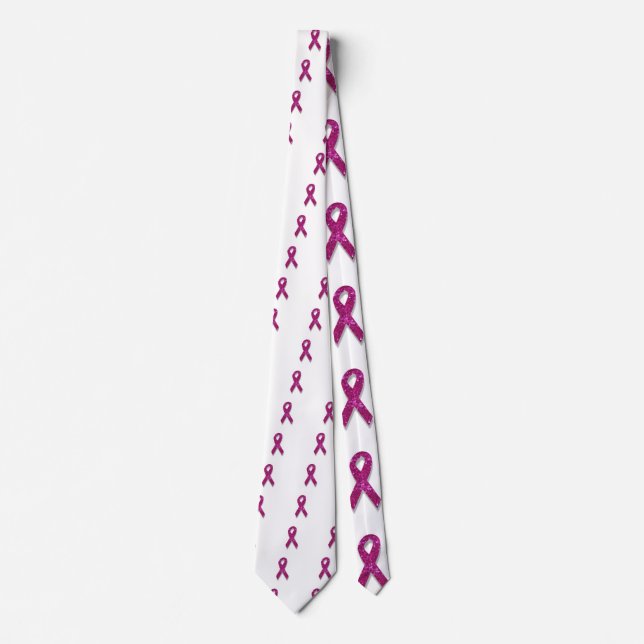 sequin pink breast cancer awareness tie (Front)