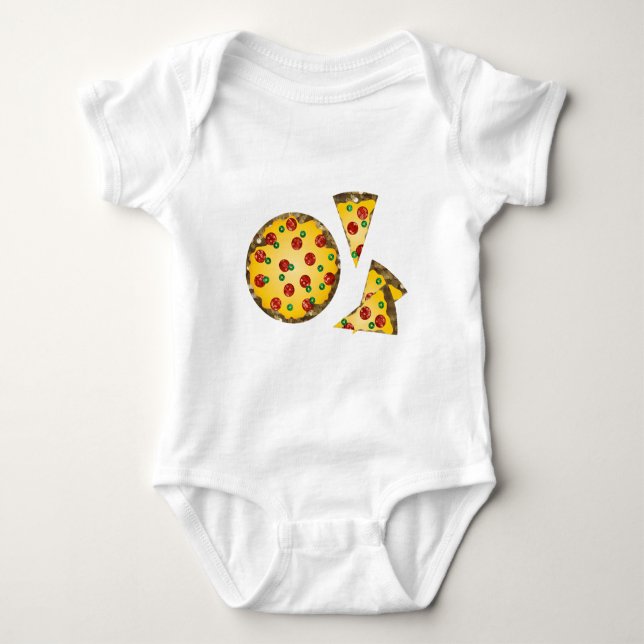sequin pizza baby bodysuit (Front)