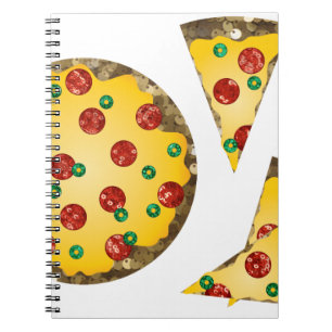 sequin pizza notebook