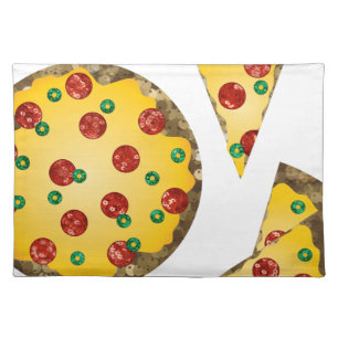 sequin pizza placemat