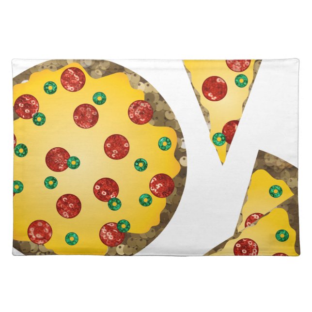 sequin pizza placemat (Front)