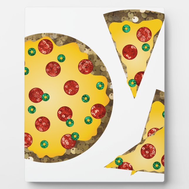 sequin pizza plaque (Front)