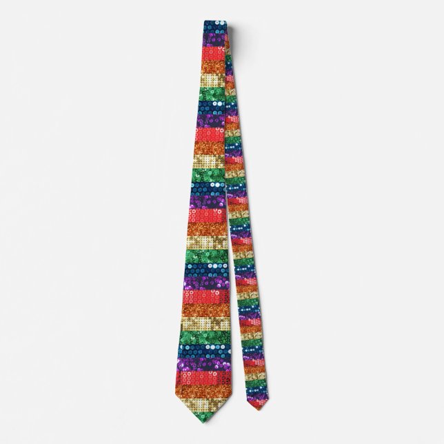 sequin pride flag neck tie (Front)